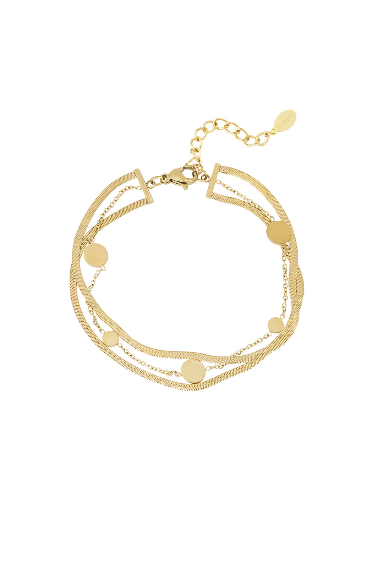 Stylish Stainless Steel Charm Bracelets - Silver & Gold