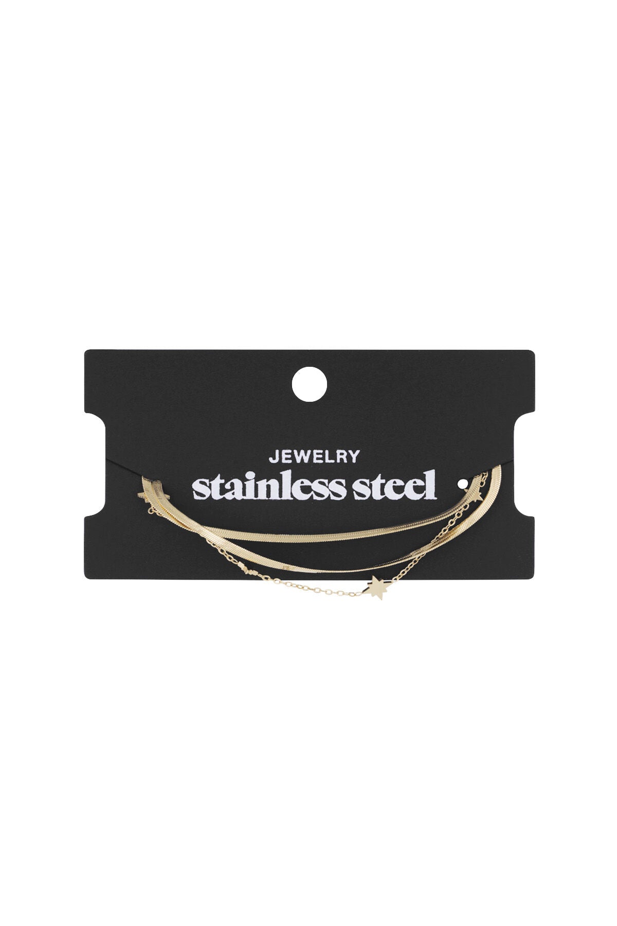 Elegant Stainless Steel Charm Bracelet - Silver & Gold