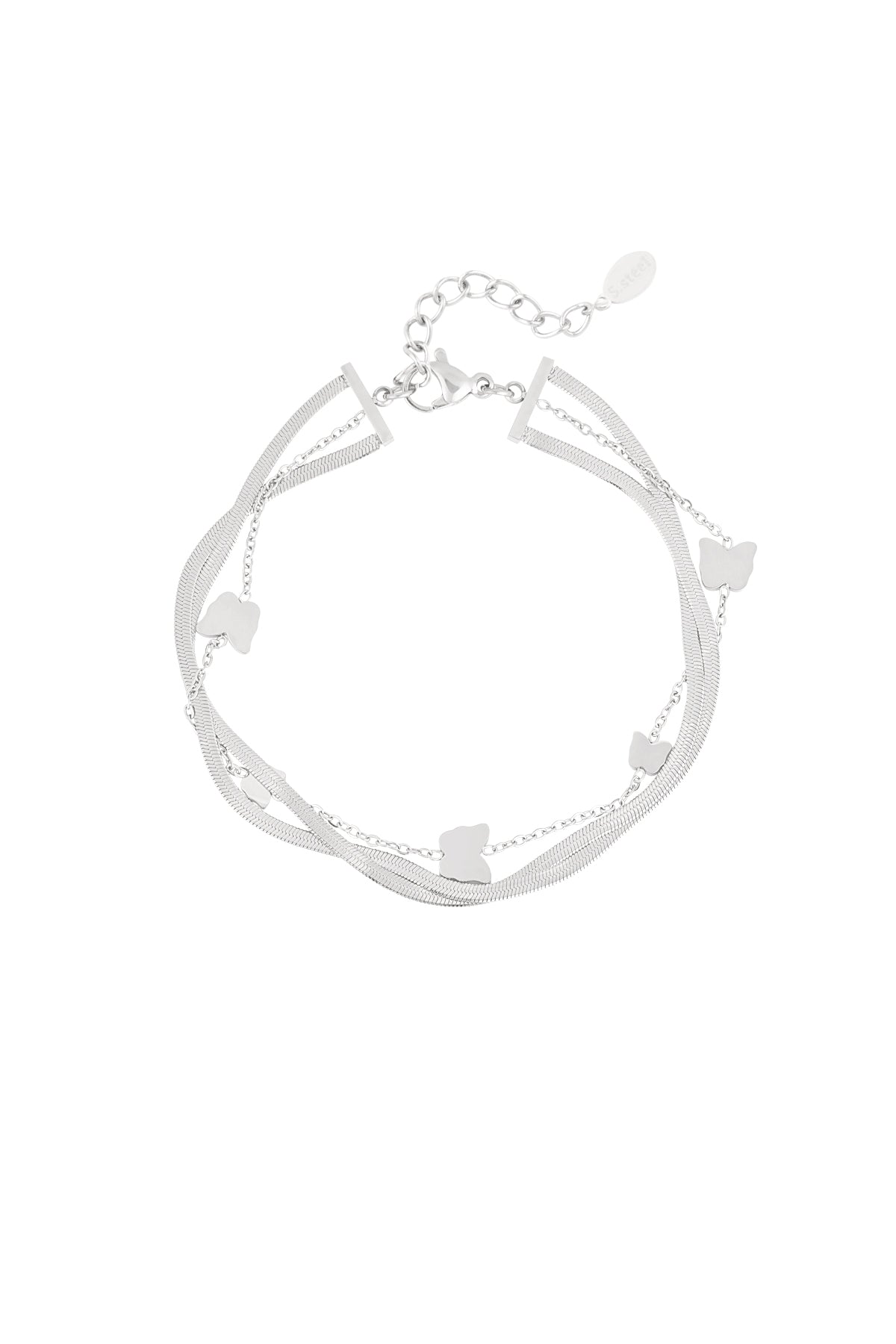Elegant 14K Gold Plated Butterfly Charm Bracelet