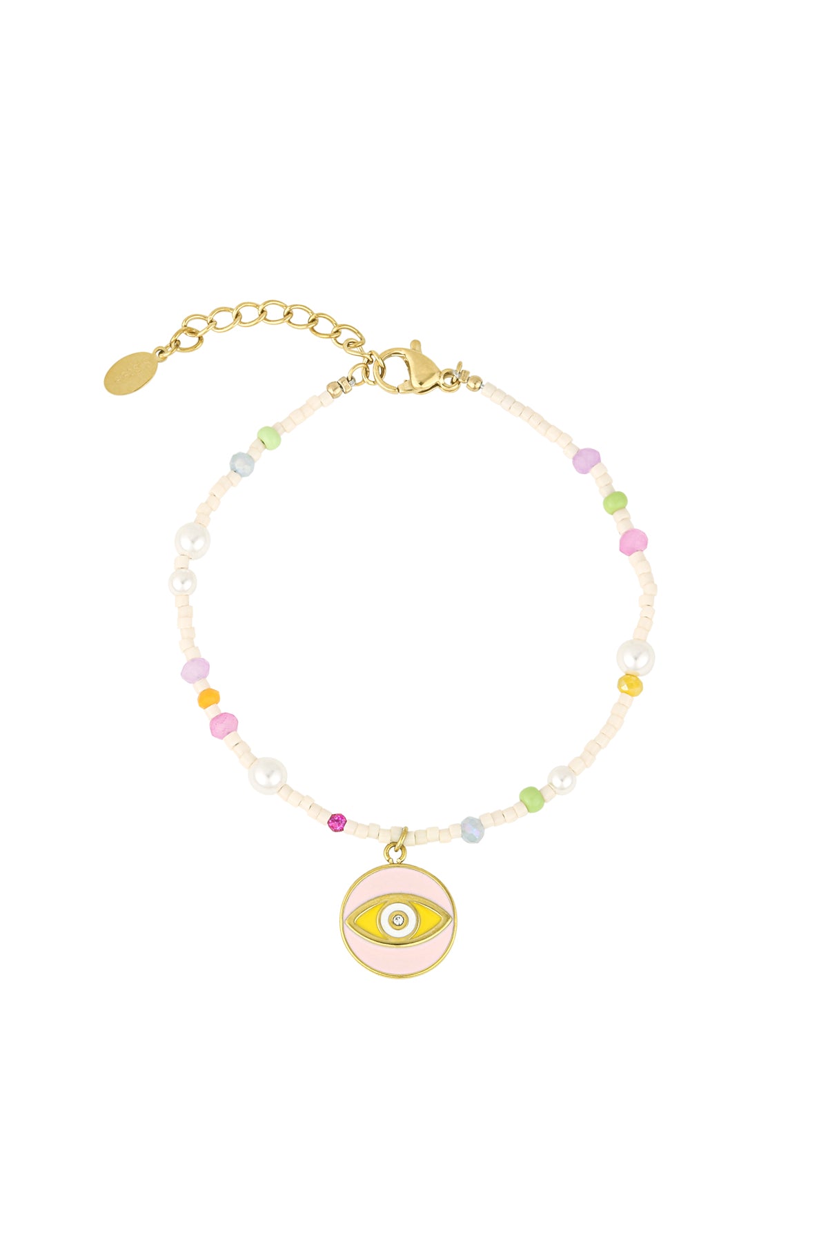 Chic Pink Multi Beaded Bracelet in 304S Steel