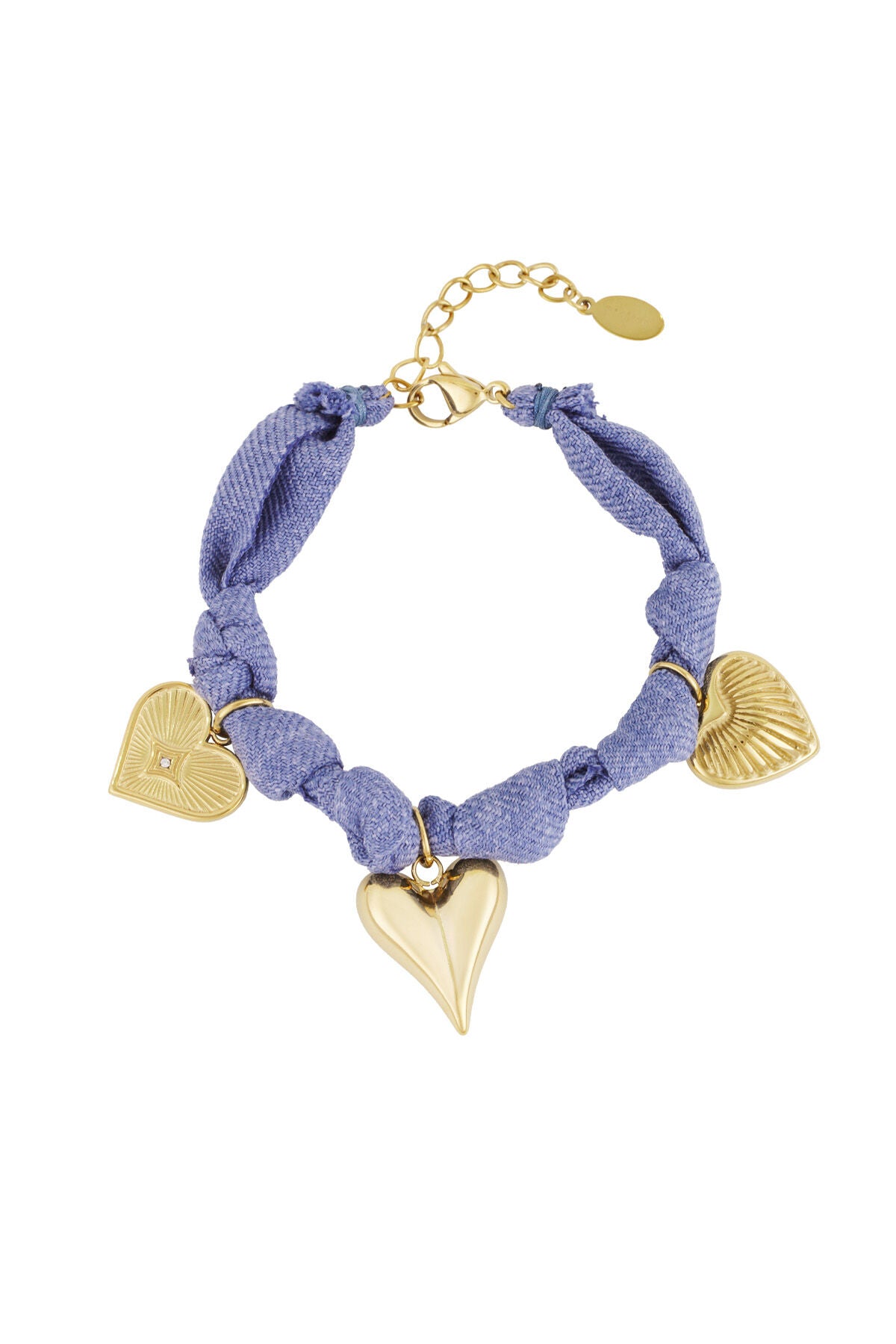 Charming Blue & Fuchsia Heart Braided Bracelet