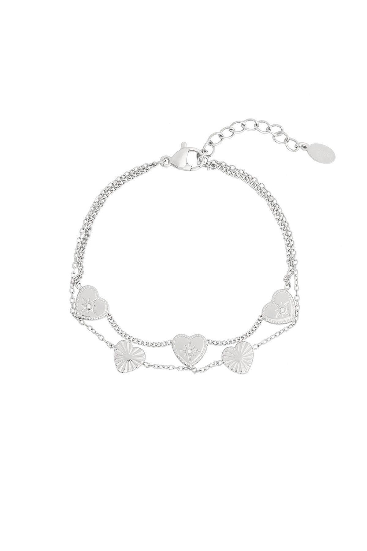 Elegant 14K Gold Plated Heart Charm Bracelet for Everyday Wear