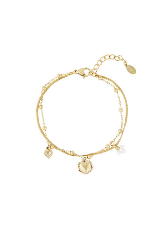Elegant Charm Bracelet in Silver & Gold