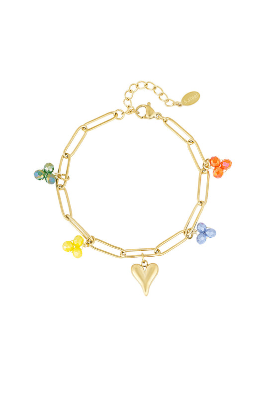 Elegant Gold-Toned Statement Charm Bracelet