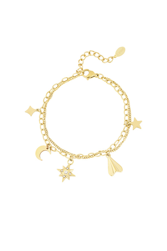 Elegant Charm Bracelets in Silver & Gold