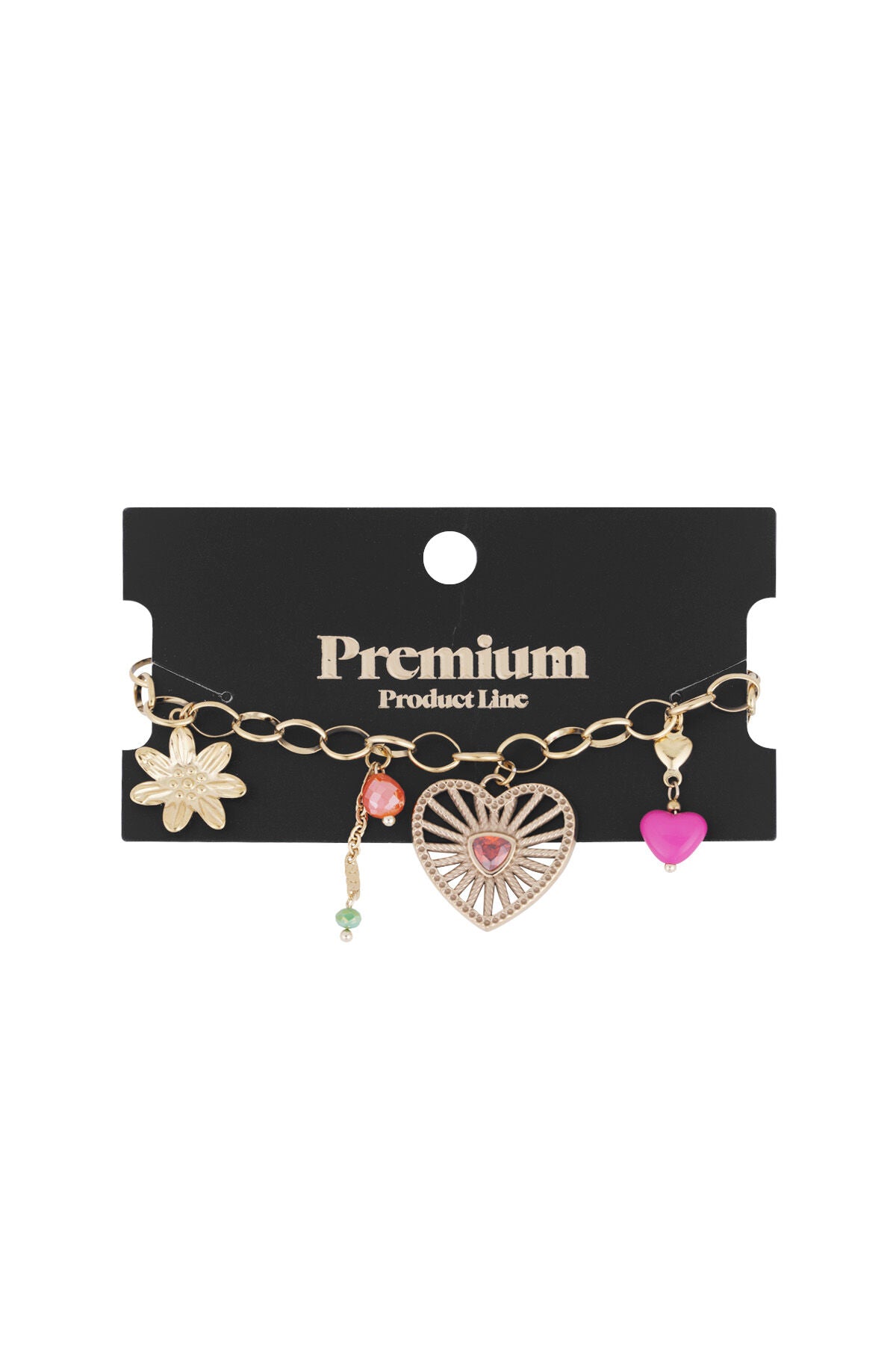 Elegant Gold Color Statement Charm Bracelet