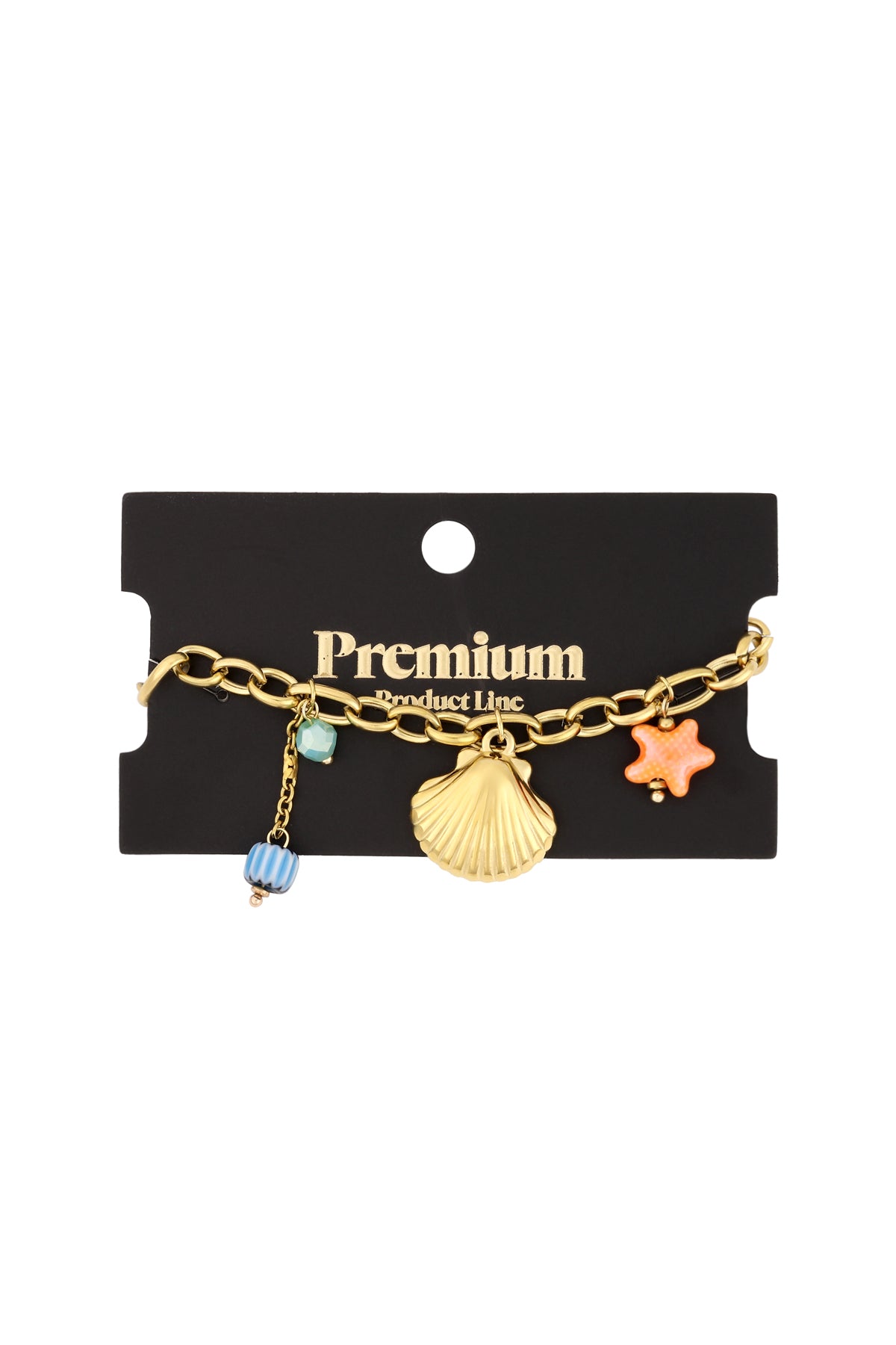 Elegant Gold Statement Charm Bracelet