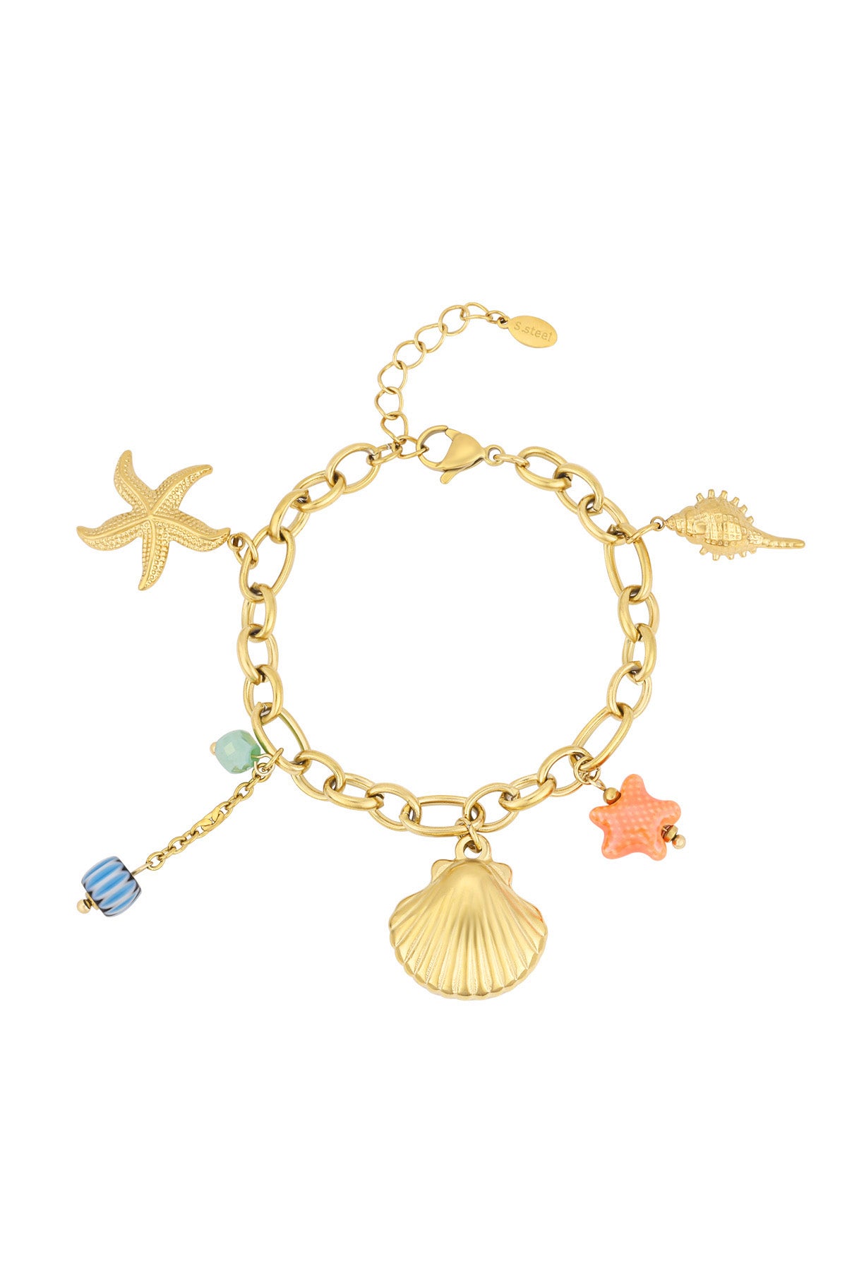 Elegant Gold Statement Charm Bracelet