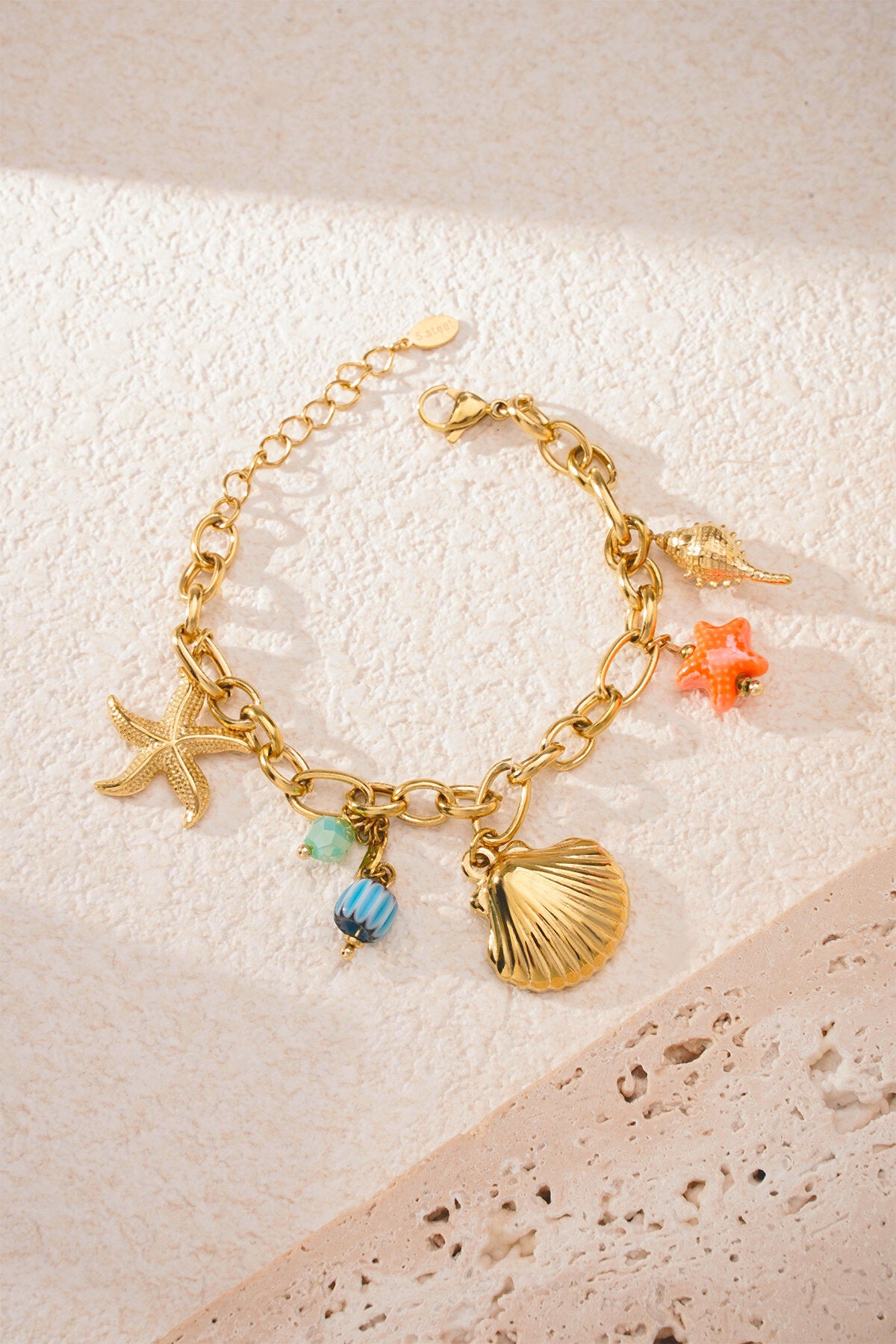 Elegant Gold Statement Charm Bracelet