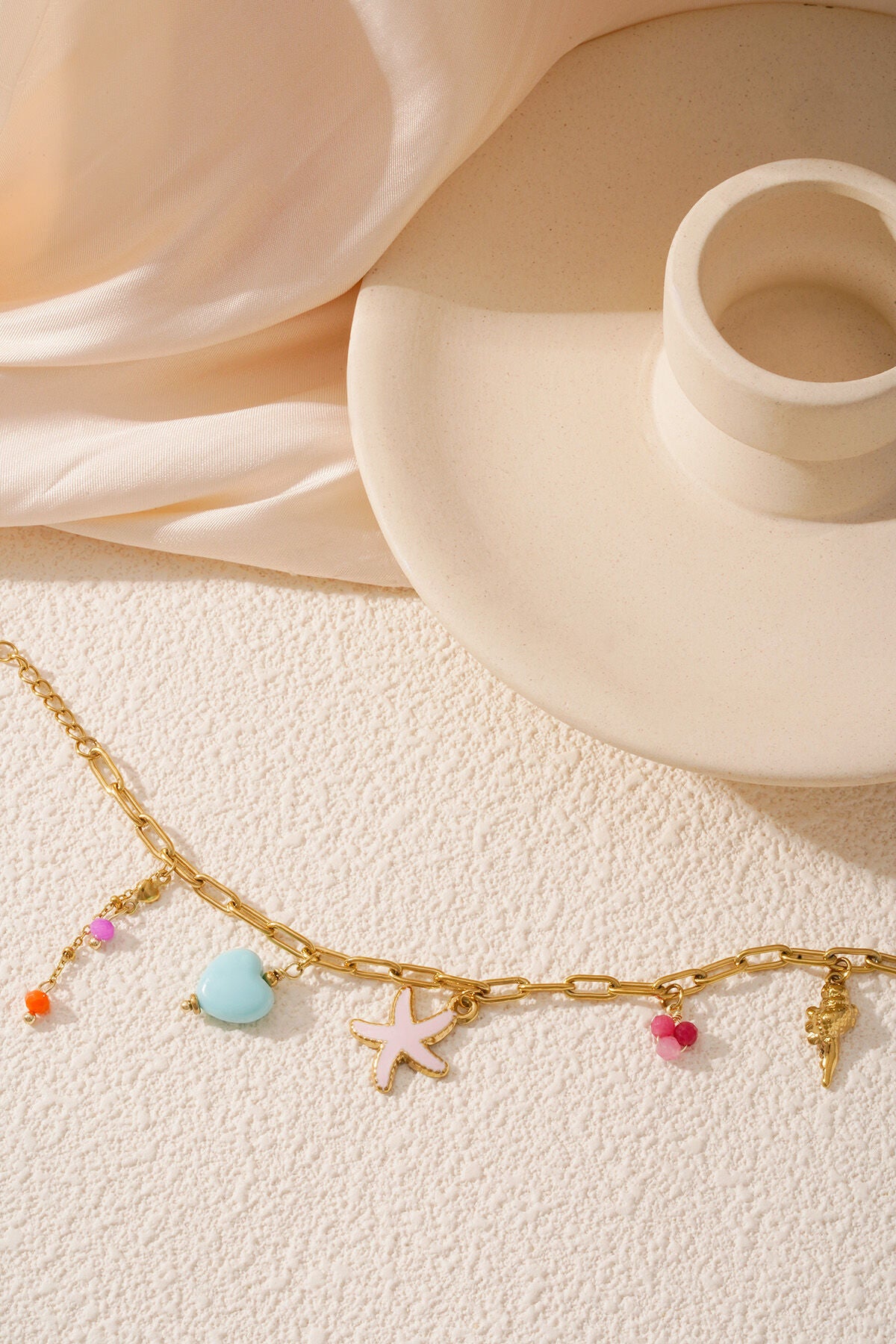 Elegant Gold Color Statement Charm Bracelet