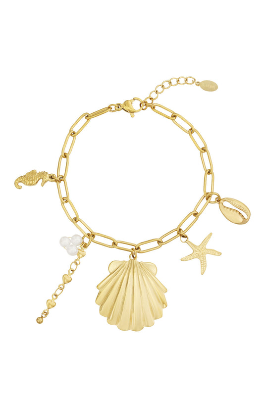 Elegant Gold Statement Charm Bracelet