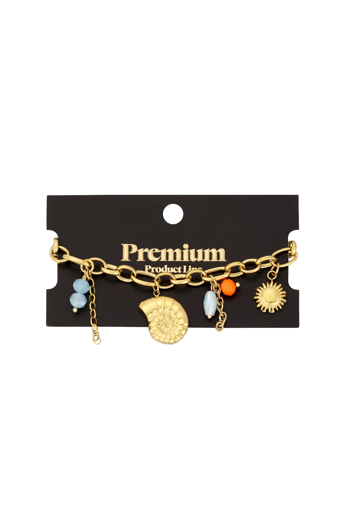 Elegant 14K Gold Plated Oceanic Charm Bracelet