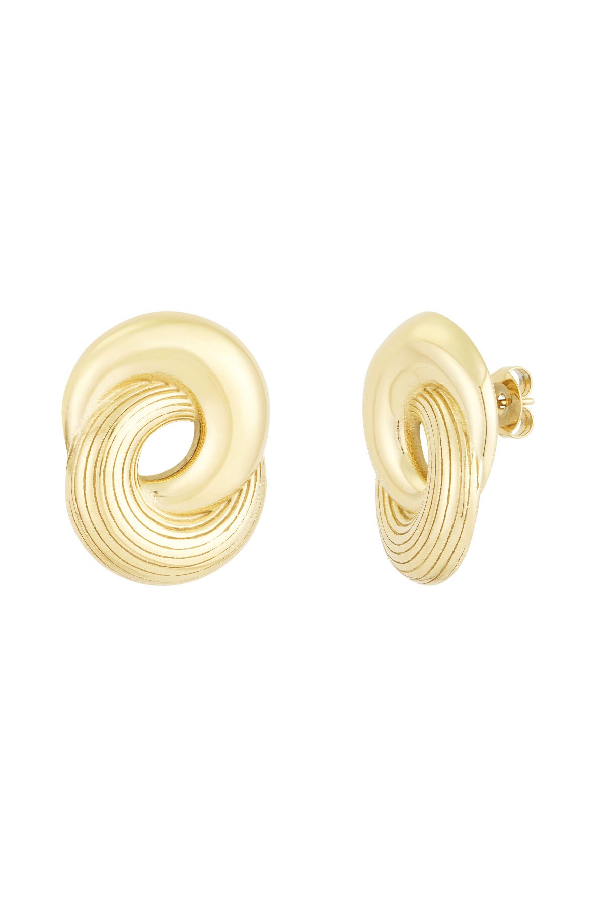Elegant Statement Stud Earrings in Silver & Gold