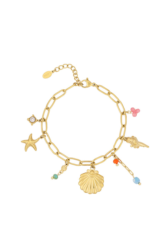 Elegant Gold-Toned Charm Bracelet for Everyday Wear