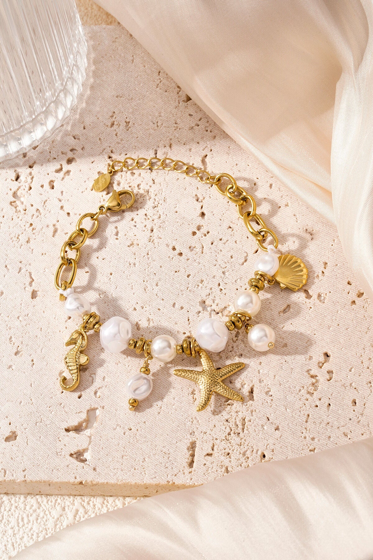 Gold Starfish Charm Bracelet for Summer Beach Vibes