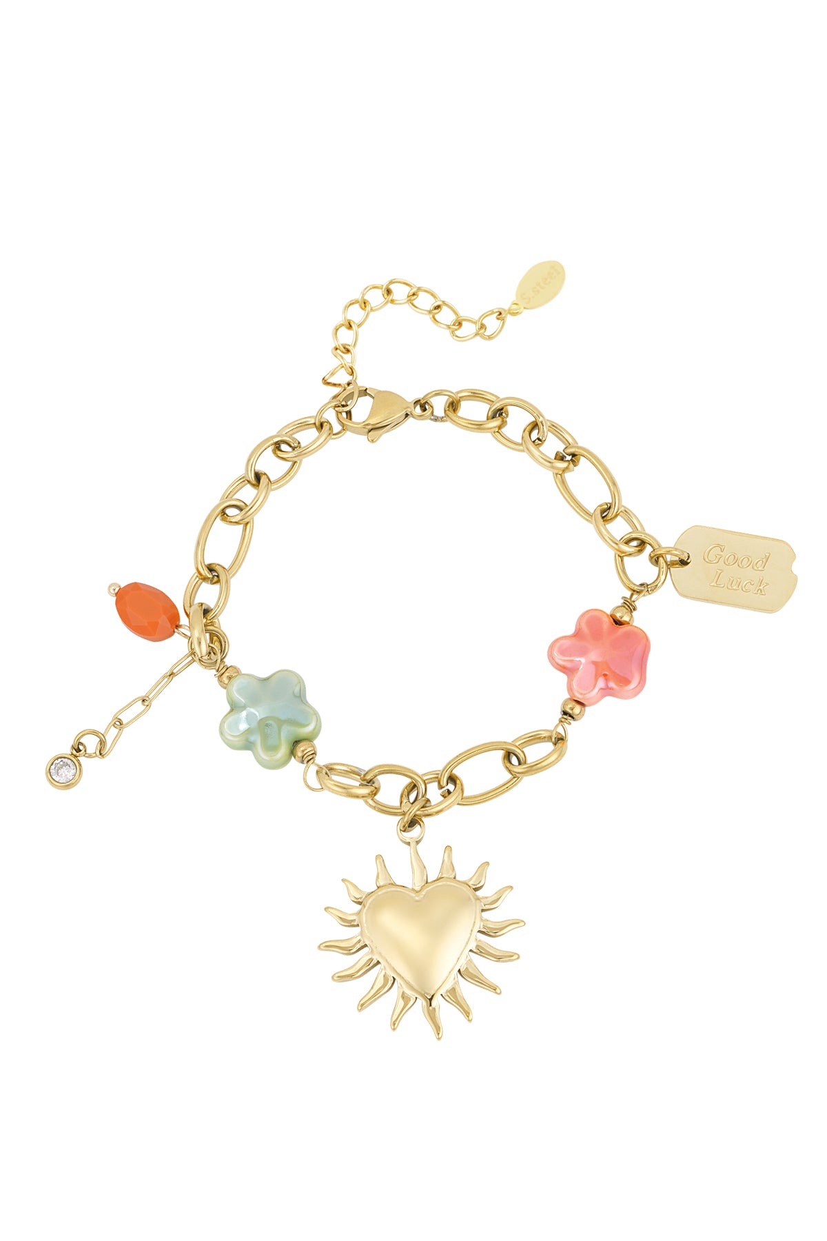 Elegant Gold Color Statement Charm Bracelet