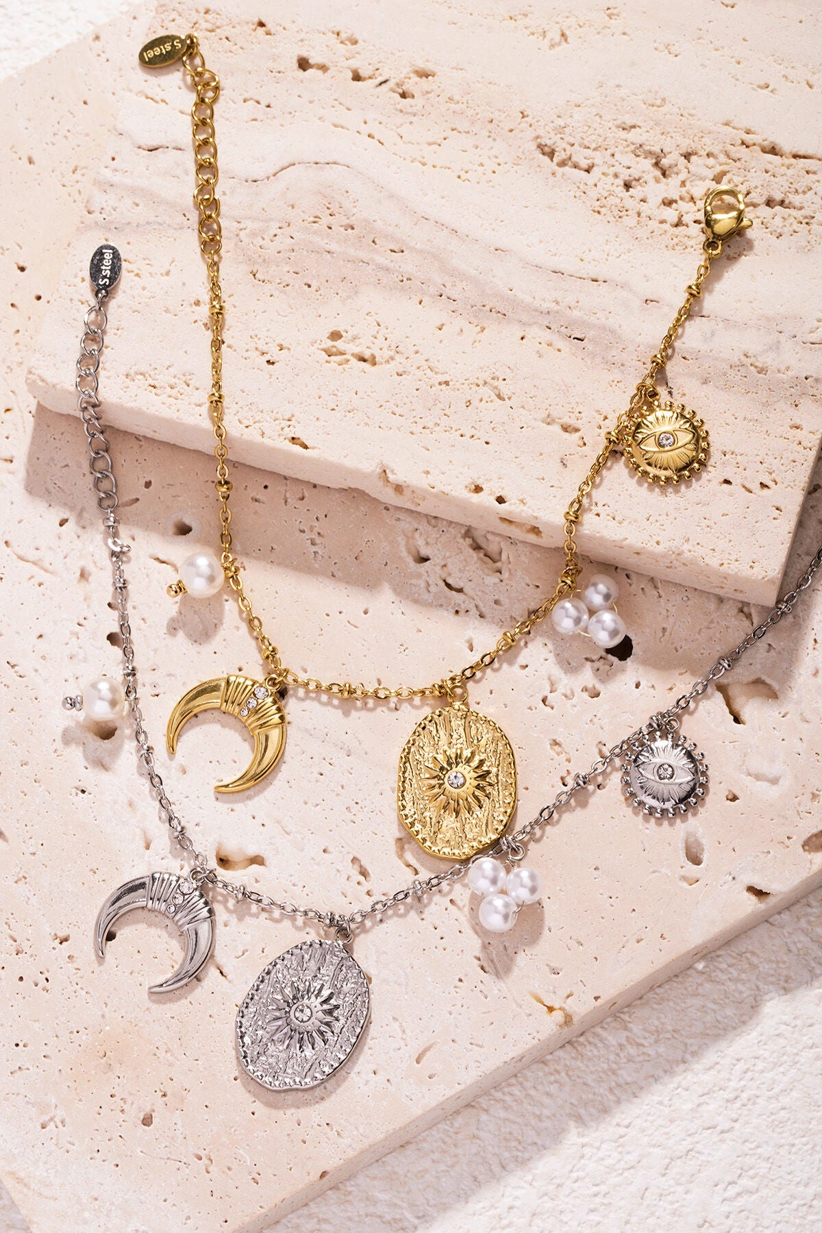 Elegant Silver & Gold Charm Bracelets for Women
