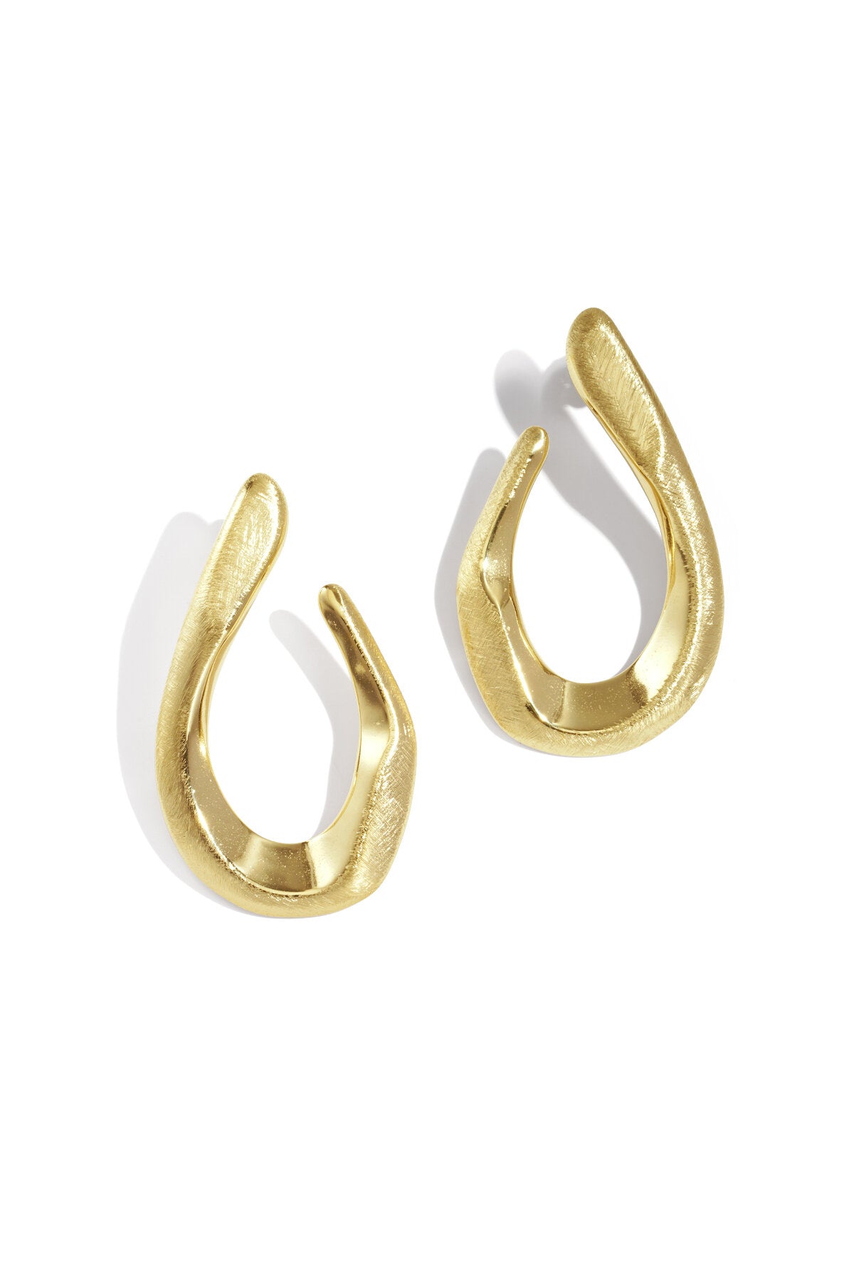 Lumé Irregular Shaped Stud Earrings, Silver & Gold