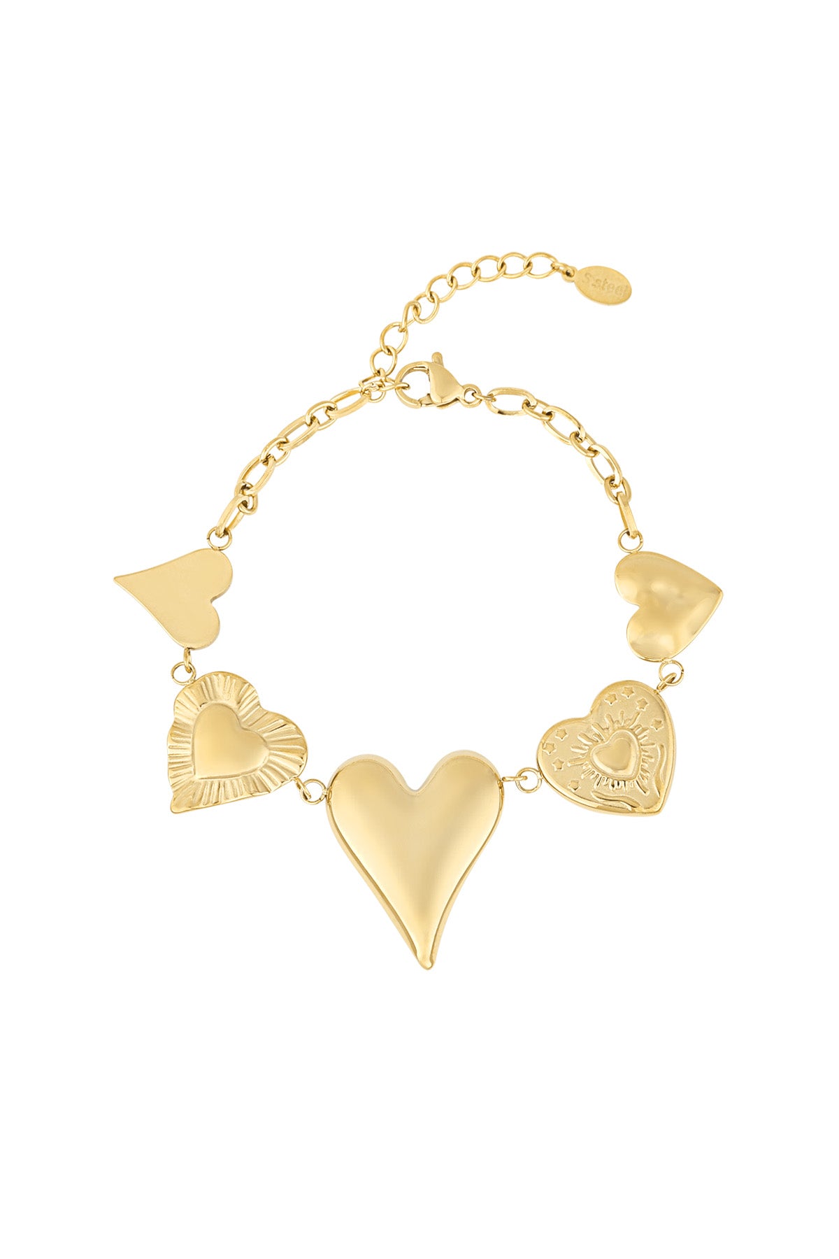 Elegant 304 Stainless Steel Charm Bracelet - Silver & Gold