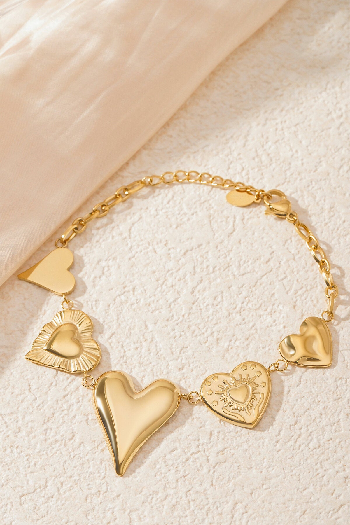 Elegant 304 Stainless Steel Charm Bracelet - Silver & Gold