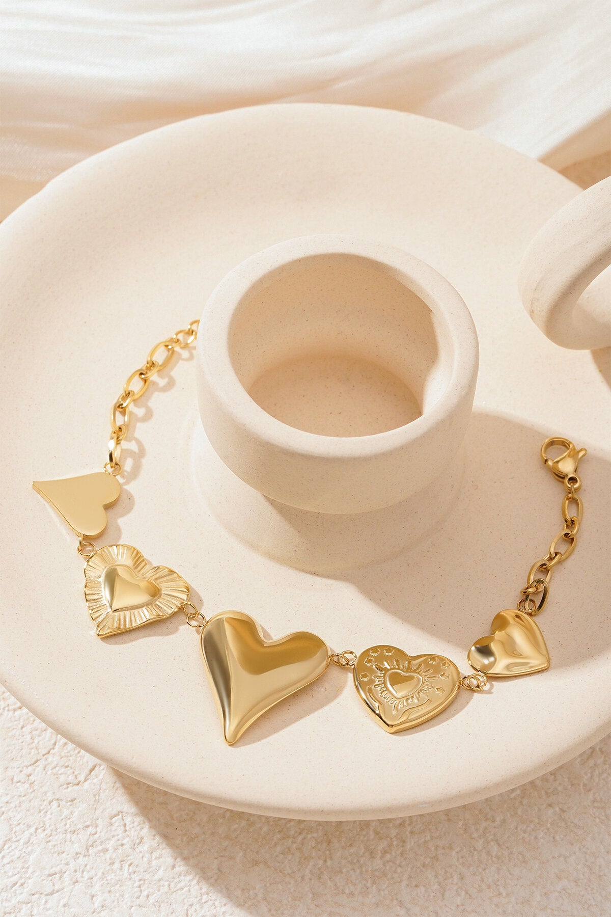 Elegant 304 Stainless Steel Charm Bracelet - Silver & Gold