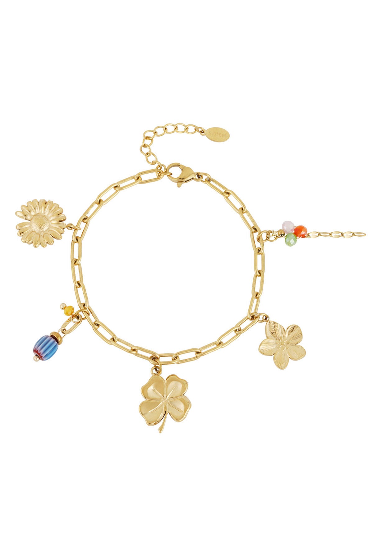 Elegant Gold-Toned Charm Bracelet for Stylish Women