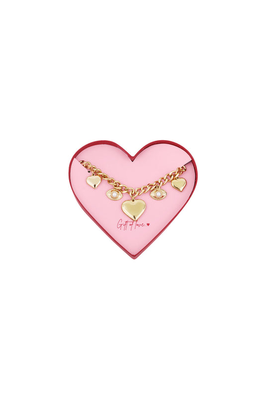 Elegant Gold-Toned Charm Bracelet for Women