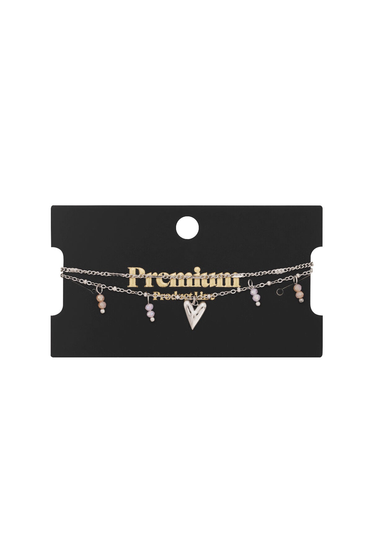 Charming Heart Multi-Layered Bracelet - Silver & Gold