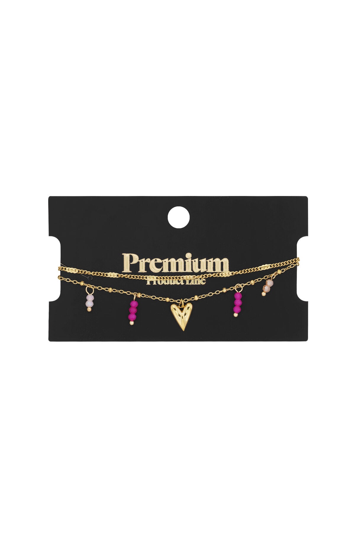 Charming Heart Multi-Layered Bracelet - Silver & Gold