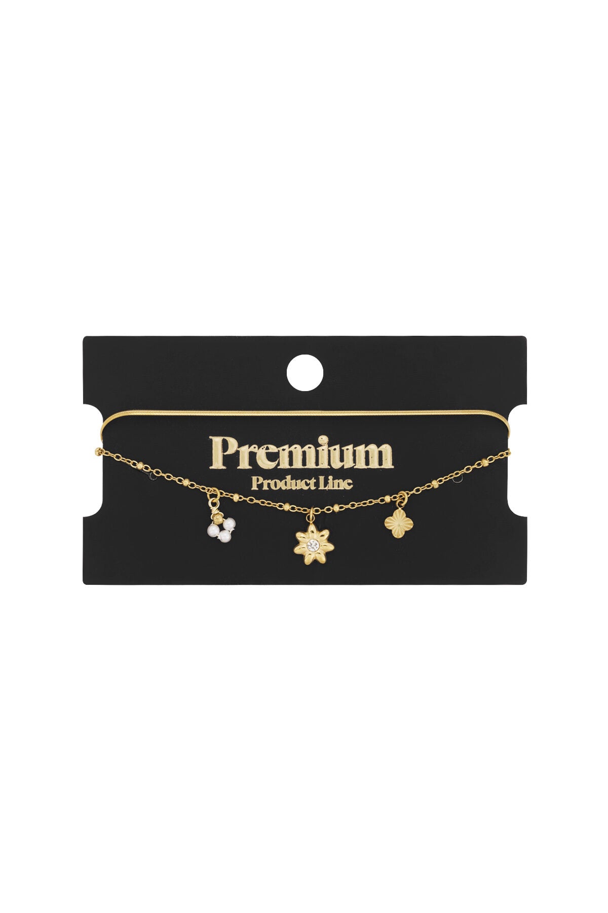 Elegant 14K Gold Plated Flower Charm Bracelet