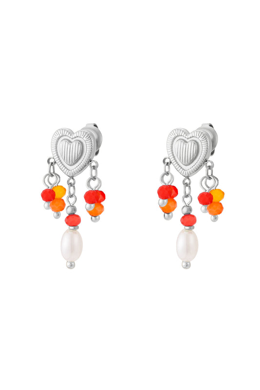 Elegant Gold & Orange Drop Earrings for Spring/Summer