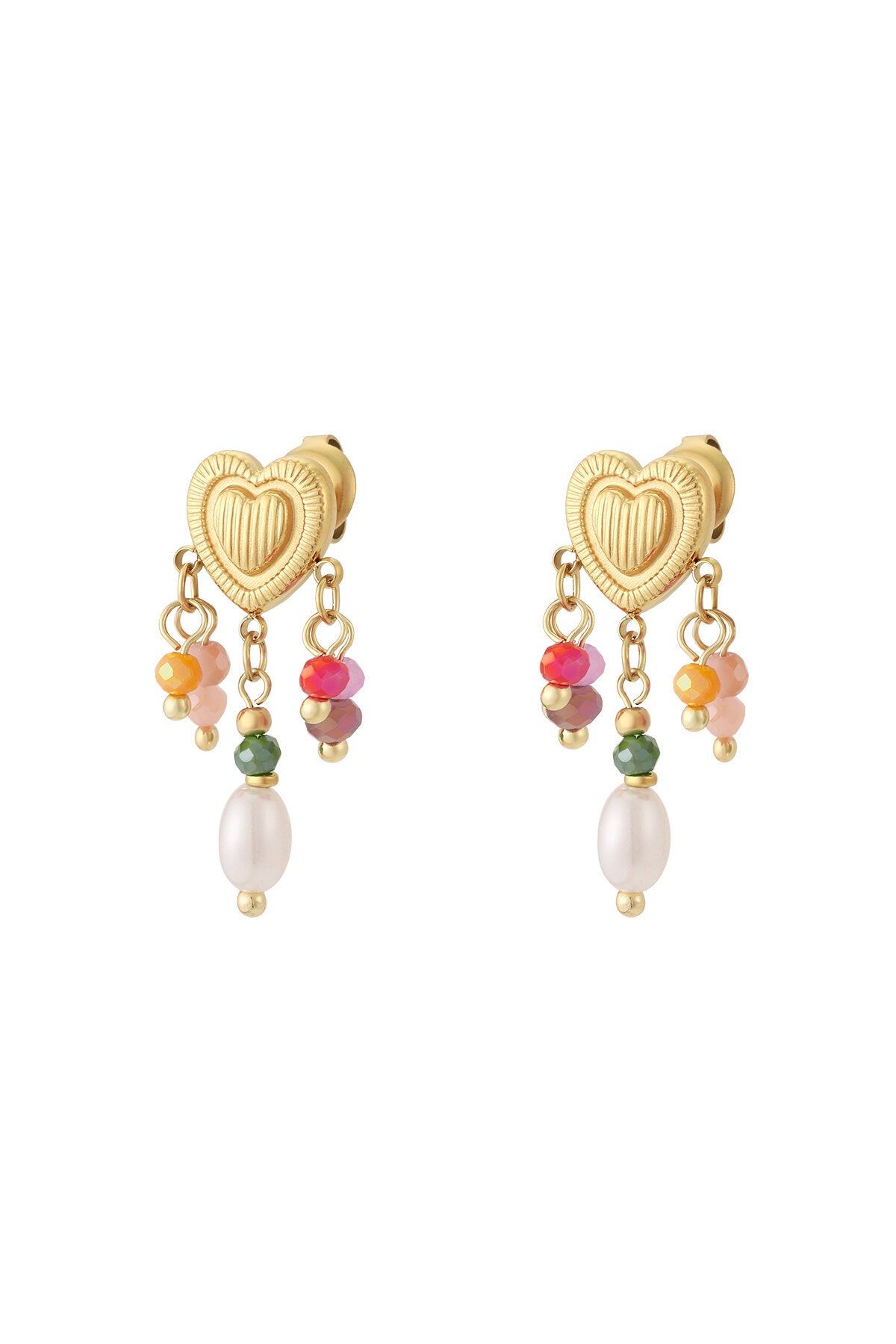 Elegant Gold & Orange Drop Earrings for Spring/Summer