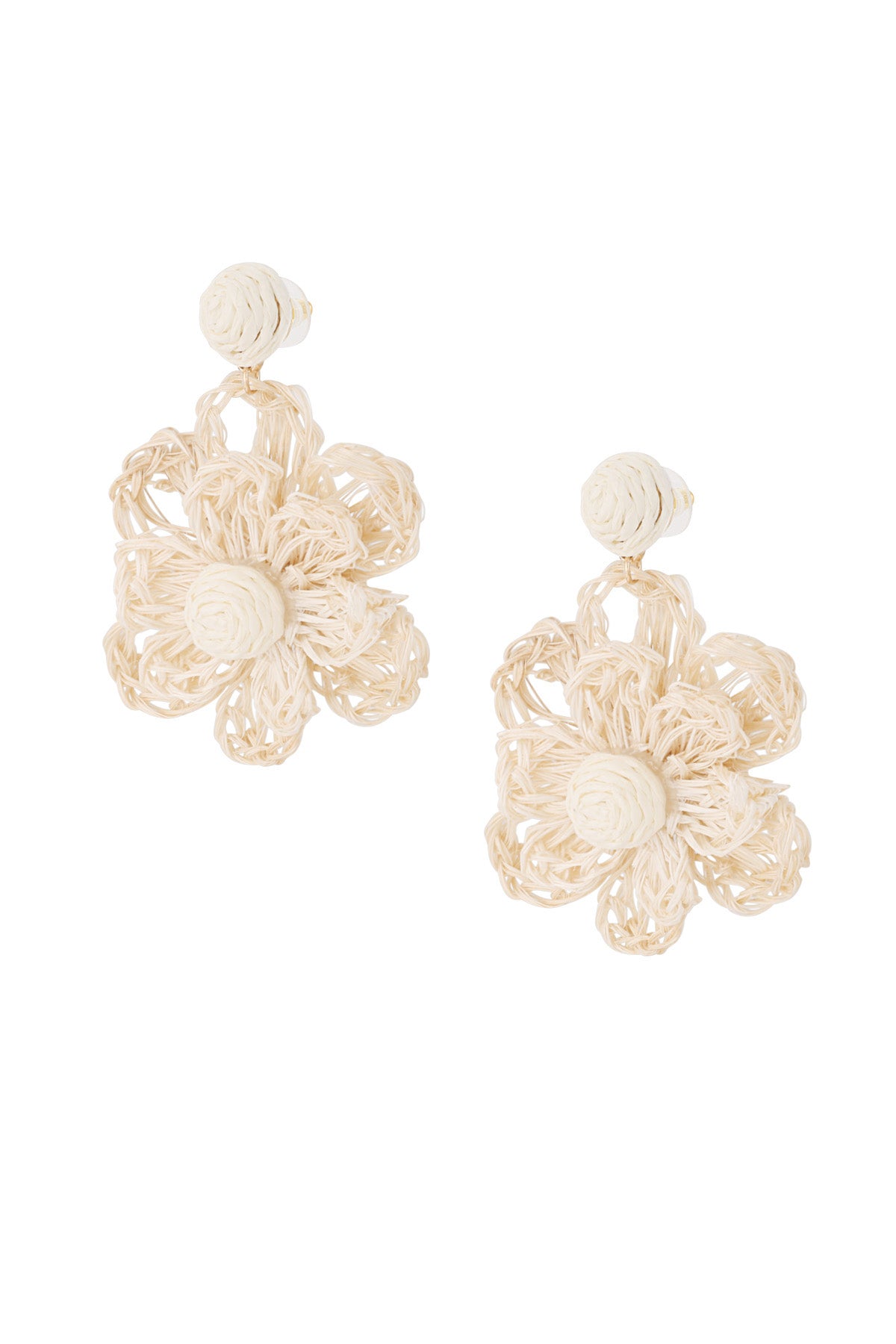 Romantic Pink & Orange Flower Dangle Earrings