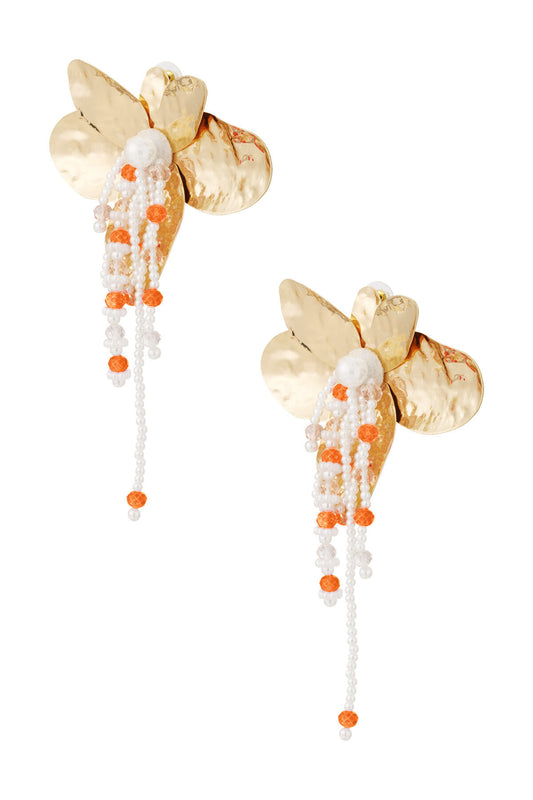 Charming Fuchsia Flower Dangle Earrings for Spring