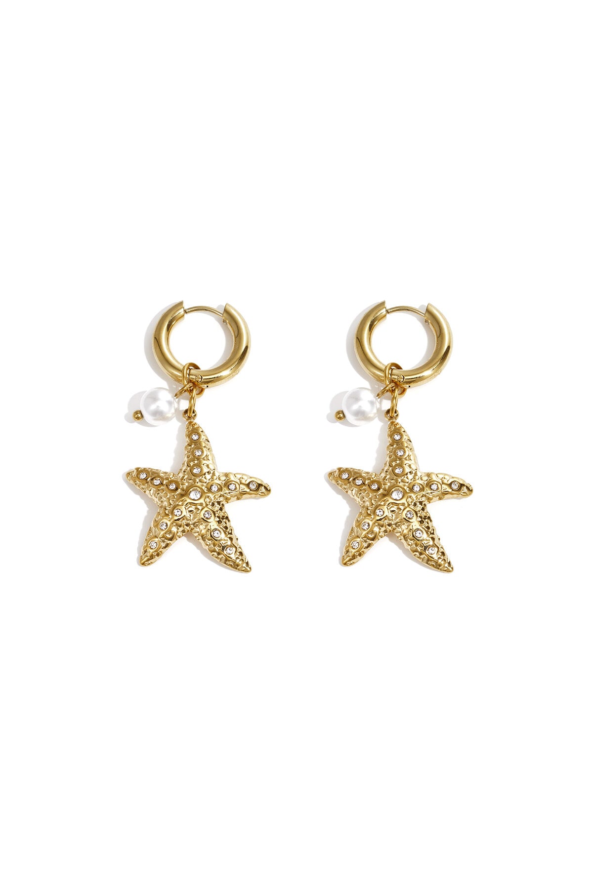 Gold Starfish Drop Earrings for Spring/Summer