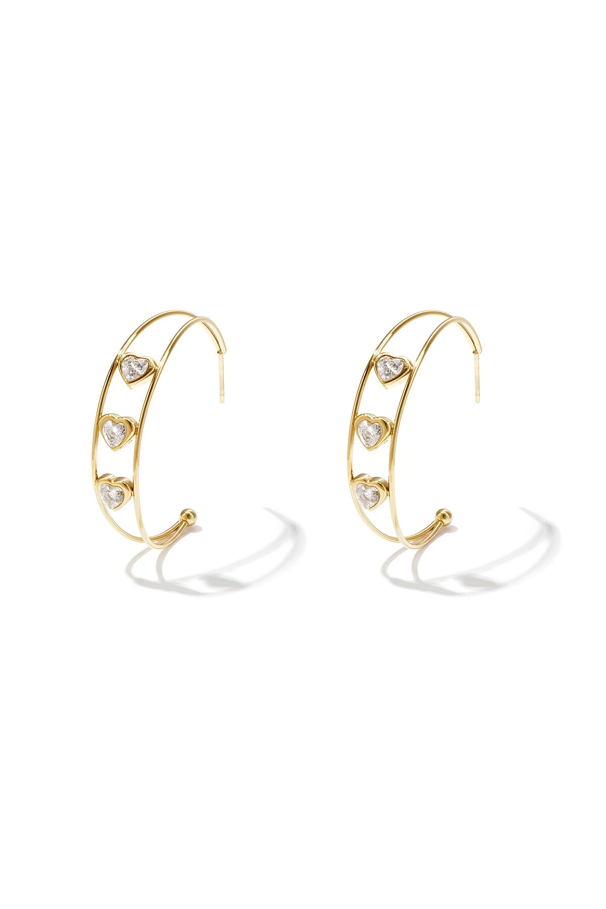 Elegant Gold Heart Hoop Earrings for Women