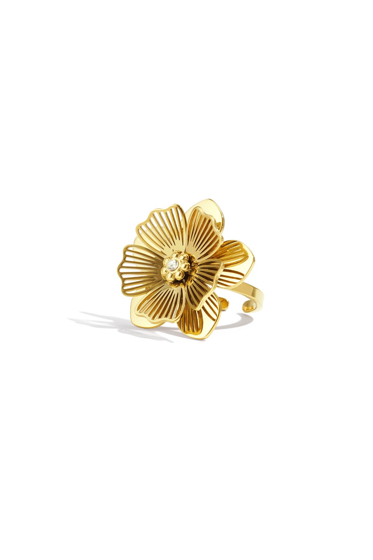 Elegant Adjustable Gold Statement Ring
