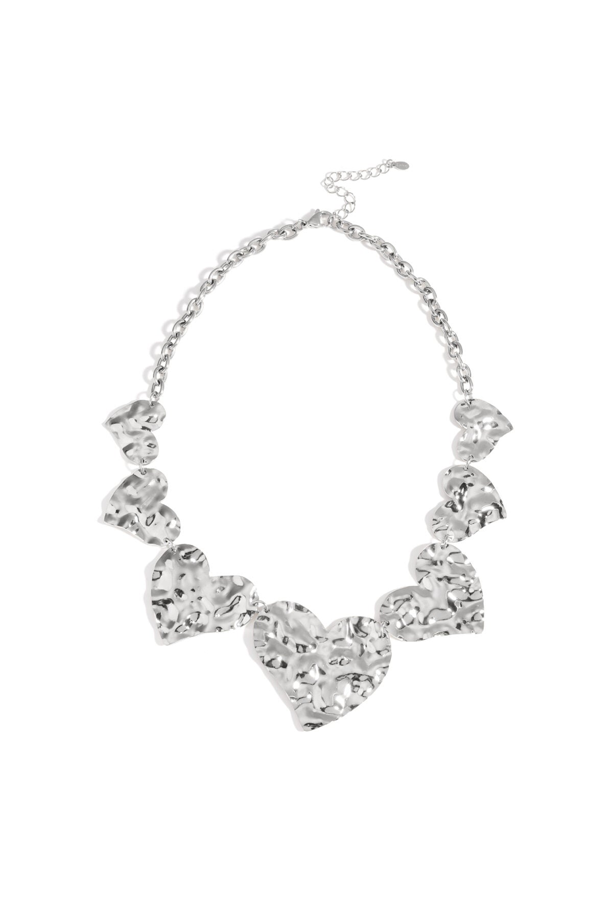 Elegant Stainless Steel Heart Necklace, Silver & Gold
