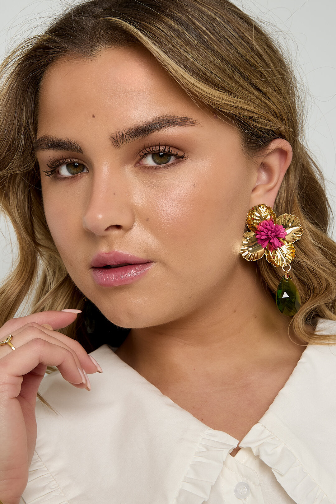 Luxurious Red & Green Drop Earrings for Holiday Glam