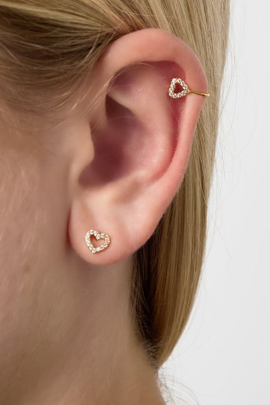 Elegant All-Fit Heart Ear Cuffs for Women
