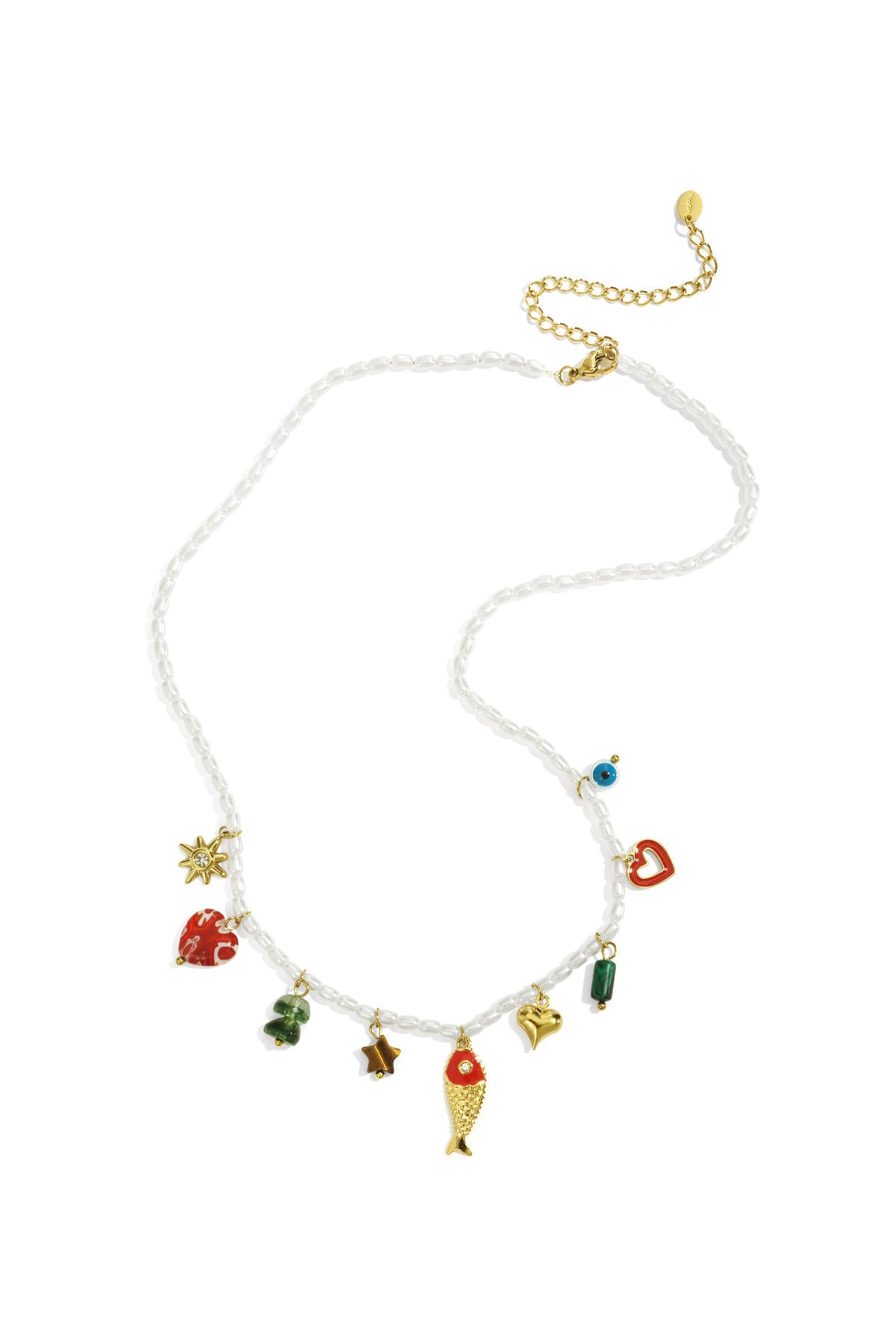 Stylish Heart & Fish Beaded Necklace - Romantic Jewelry