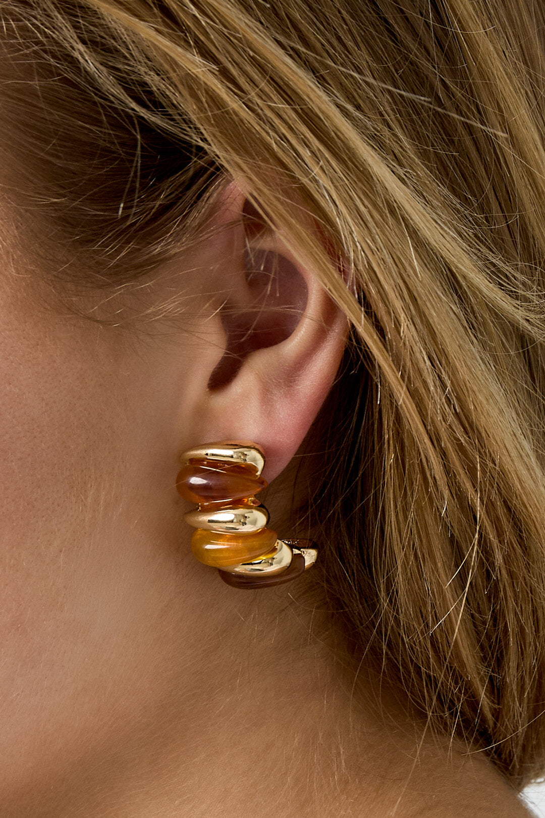 Chic Brown Acrylic Stud Earrings for Fall