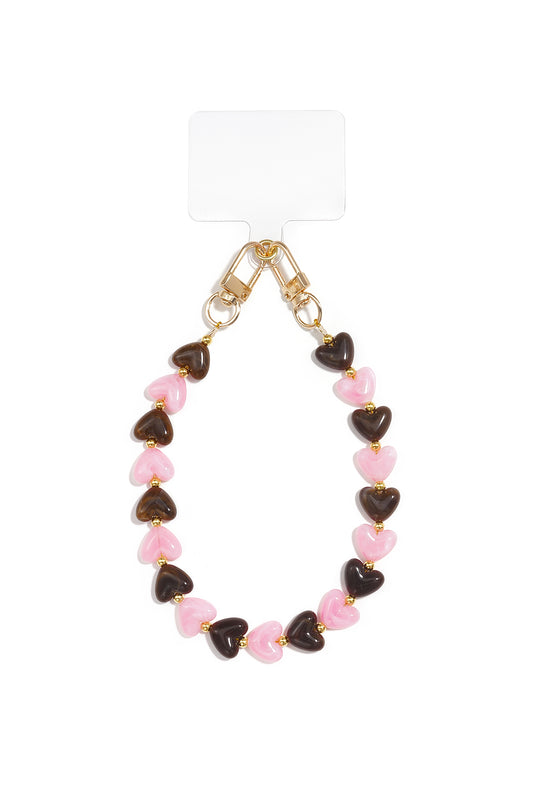 Charming Heart Beads Phone Chain for Sweet Style