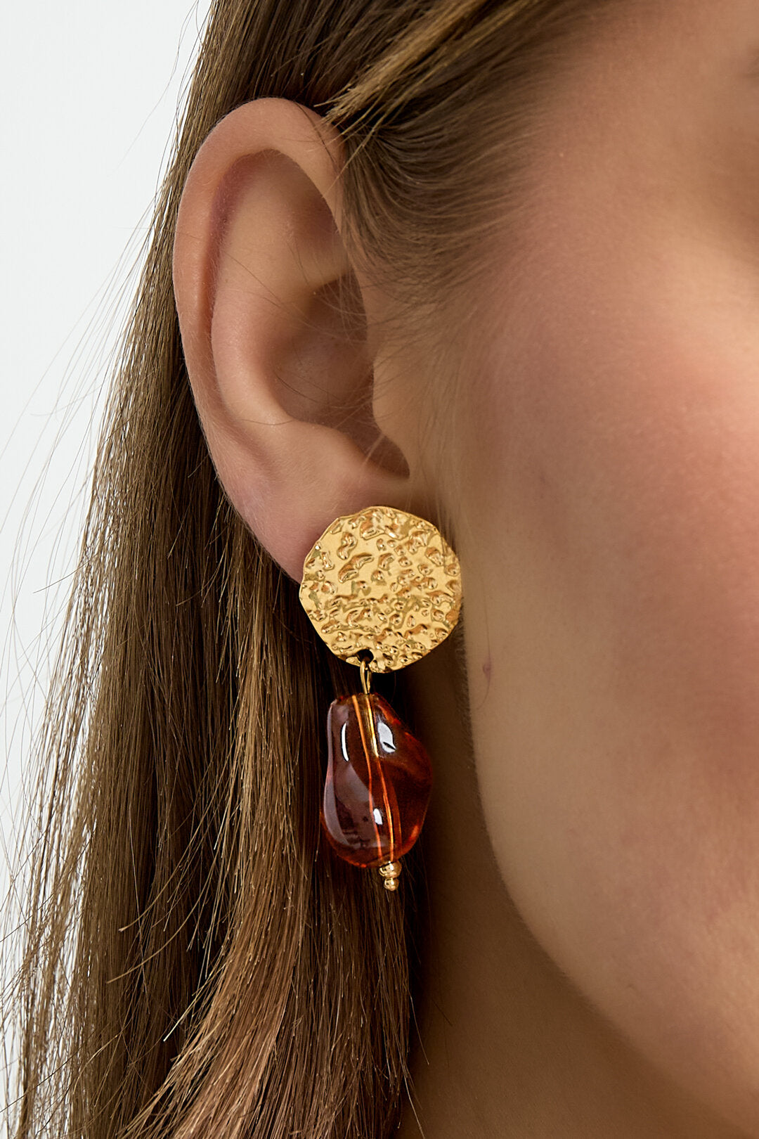 Elegant Crimson & Dark Brown Drop Earrings for Winter