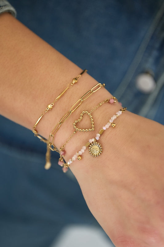 Elegant Gold Multi-Layered Charm Bracelet for Women