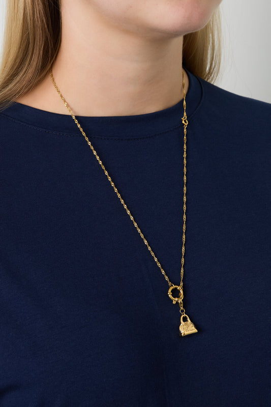 Elegant Gold Color Stainless Steel Chain Necklace for Women