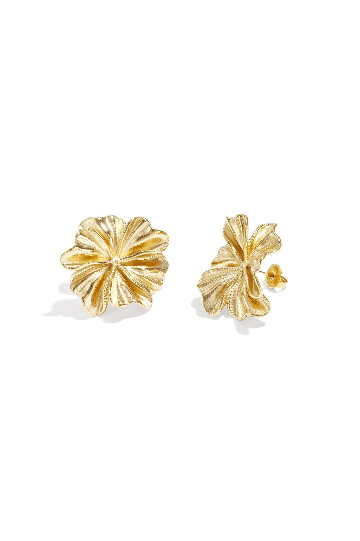 Elegant Stainless Steel Flower Stud Earrings