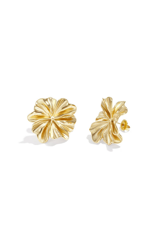 Elegant Stainless Steel Flower Stud Earrings