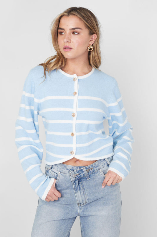 Gimme Casual Striped Knit Cardigan for Spring/Summer