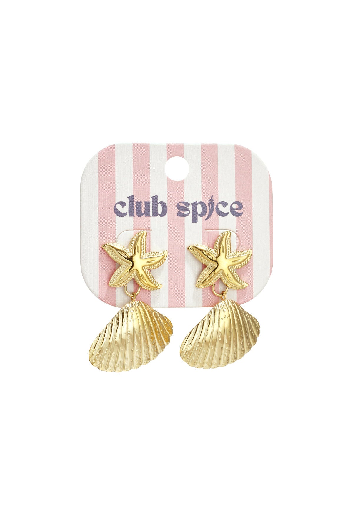 Gold Color Starfish Shell Drop Earrings for Spring/Summer